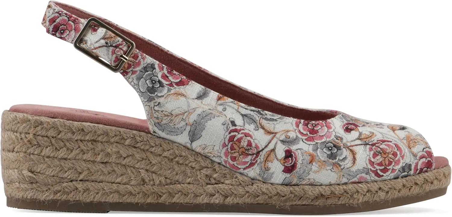 WHITE MOUNTAIN Women's Maize Sling-Back Mini-Heel Espadrille Sandal