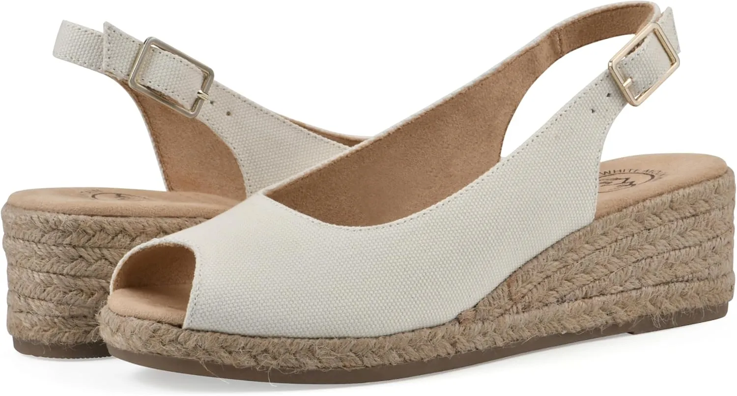 WHITE MOUNTAIN Women's Maize Sling-Back Mini-Heel Espadrille Sandal