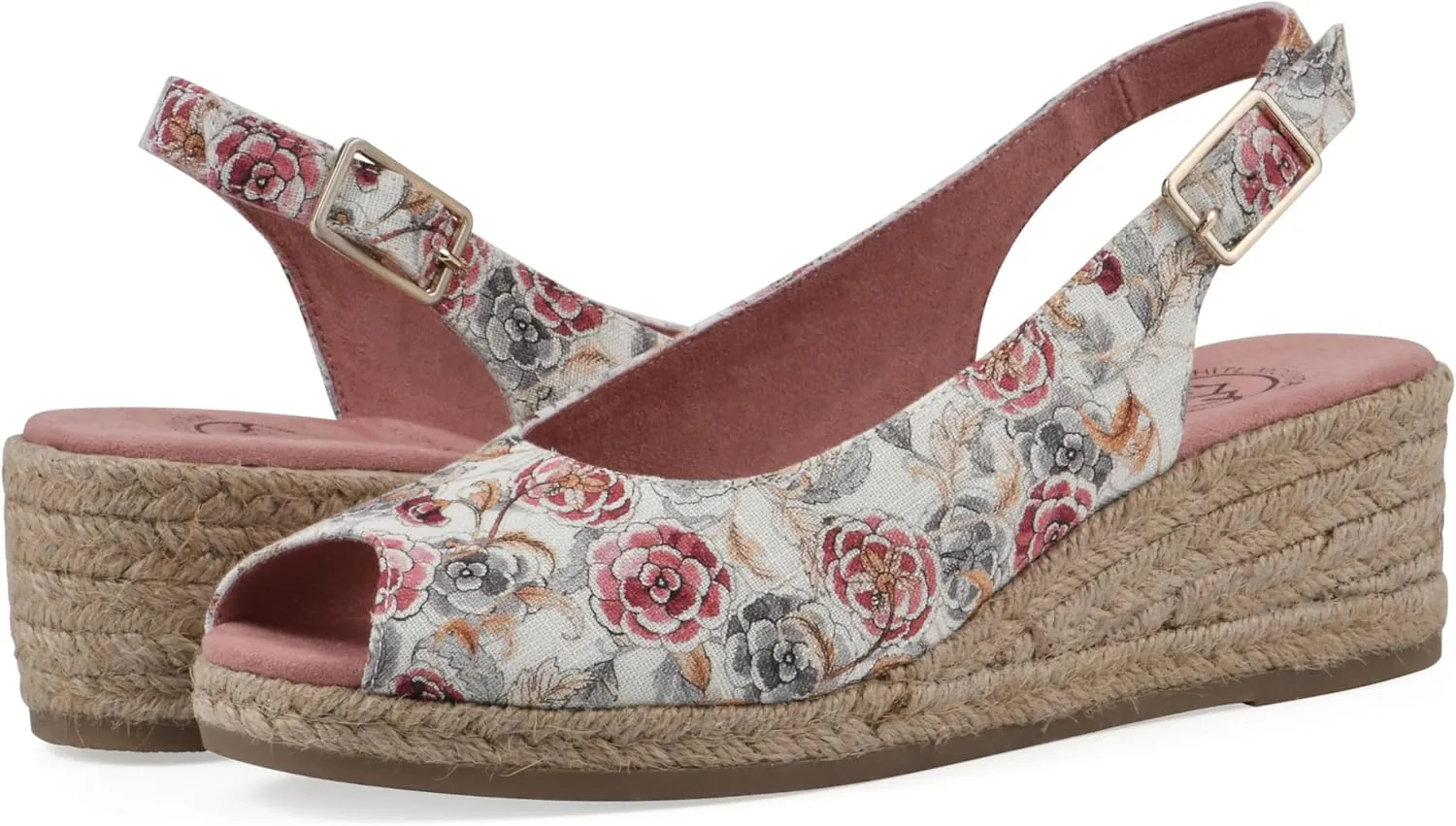 WHITE MOUNTAIN Women's Maize Sling-Back Mini-Heel Espadrille Sandal