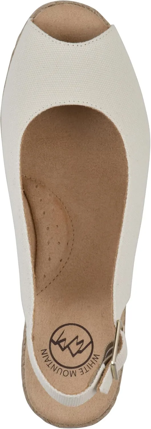 WHITE MOUNTAIN Women's Maize Sling-Back Mini-Heel Espadrille Sandal