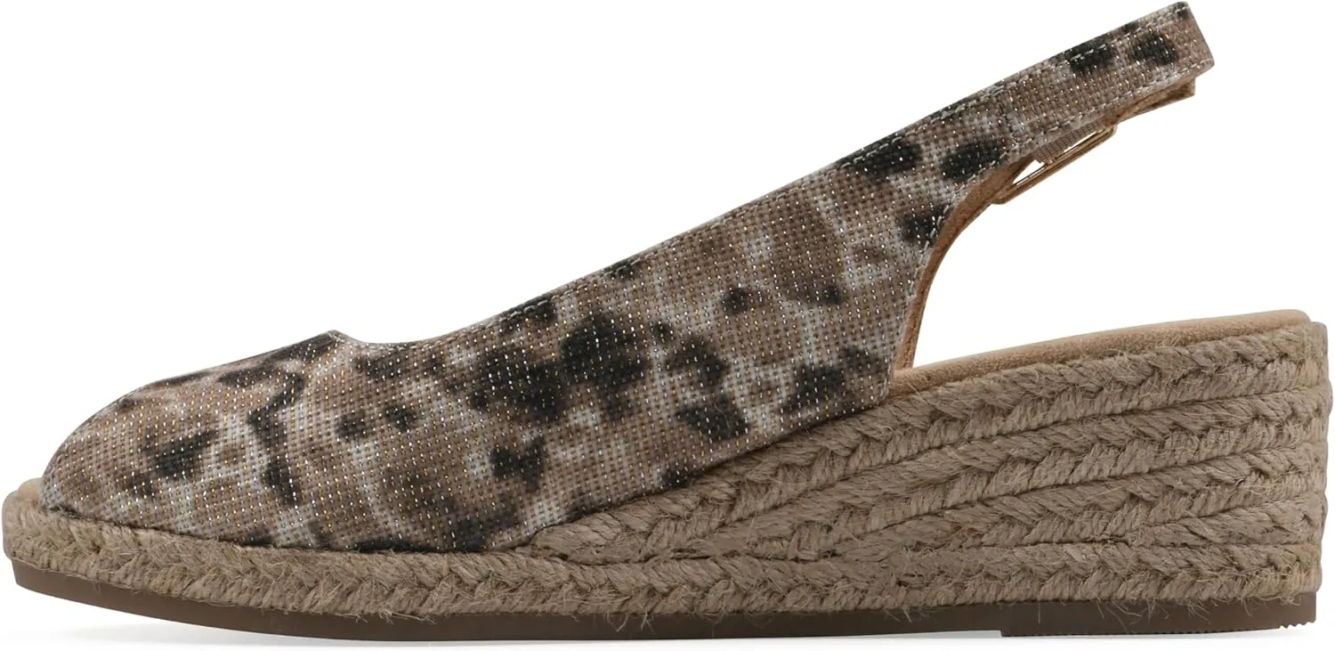 WHITE MOUNTAIN Women's Maize Sling-Back Mini-Heel Espadrille Sandal