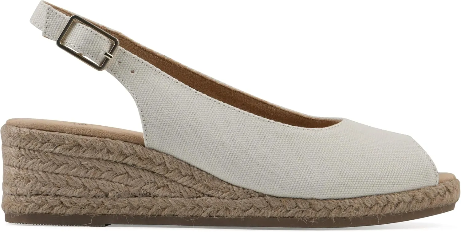 WHITE MOUNTAIN Women's Maize Sling-Back Mini-Heel Espadrille Sandal