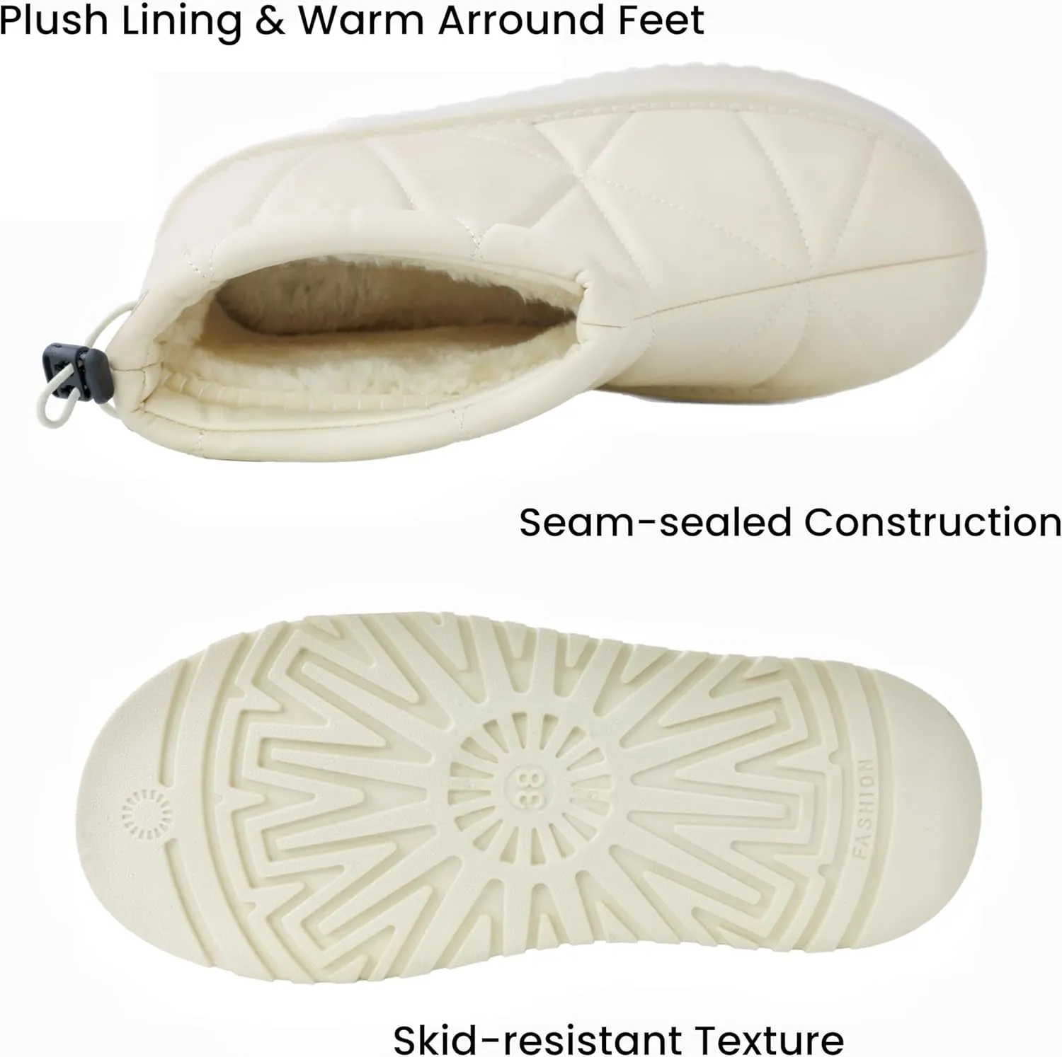 Winter Ankle Boots for Women - Water Resistant Leather Booties Non-Slip Platform Suede Mini Women's Boots - Perfect for Christmas Gifts