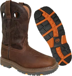 Wolf Genuine Leather Mens Work Boots - Insulated, Oil & Slip Resistant Construction Work Boots Men