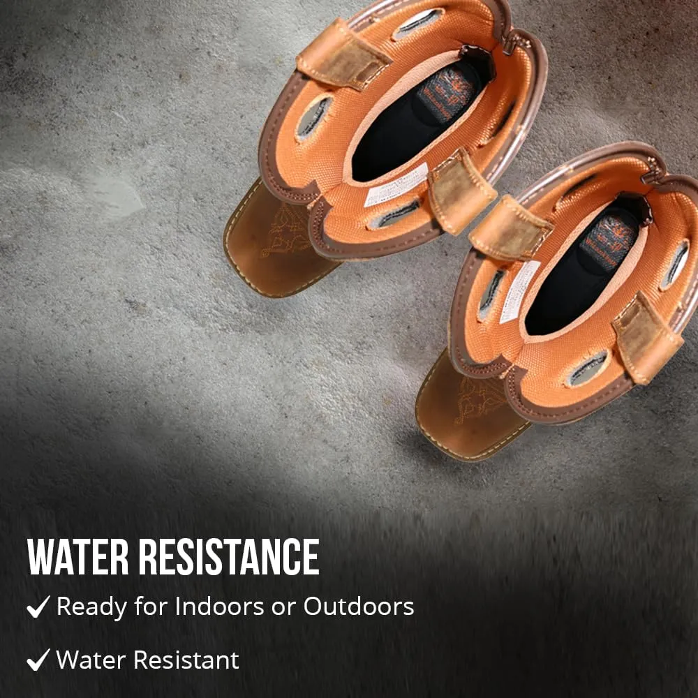 Wolf Genuine Leather Mens Work Boots - Insulated, Oil & Slip Resistant Construction Work Boots Men