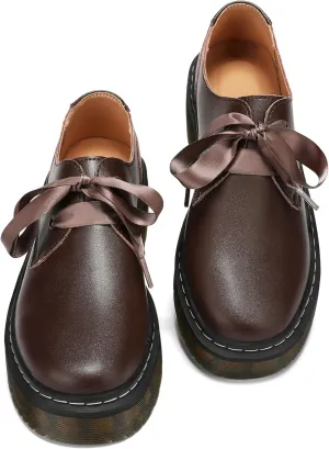 Women Lace-up Platform Chunky Loafers Classic Lug Sole Oxford Shoes Business Work Office Dress Shoes