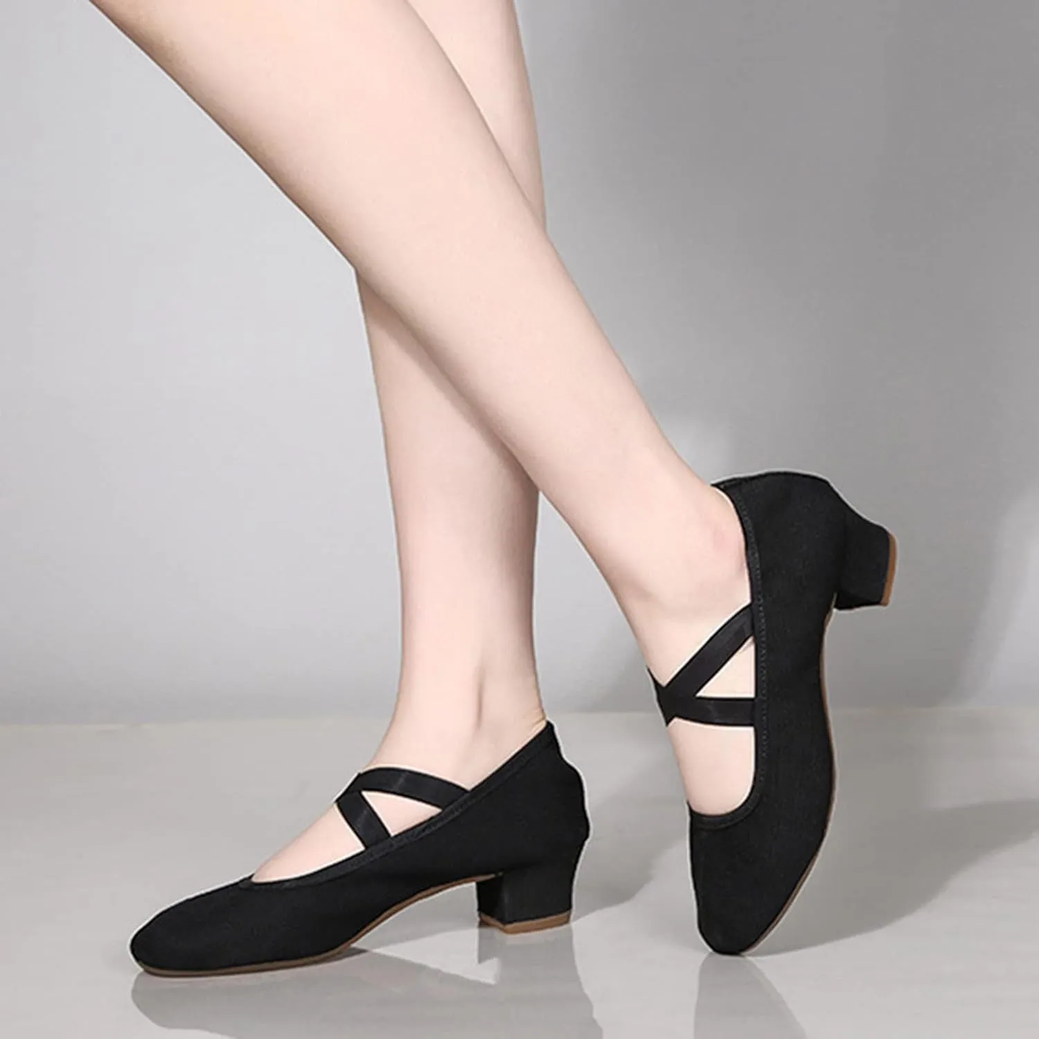 Women Mary Janes Shoes Comfortable Dress Shoes Chunky Heels Work Pumps Vintage Cross Strap Loafers Business Shoe
