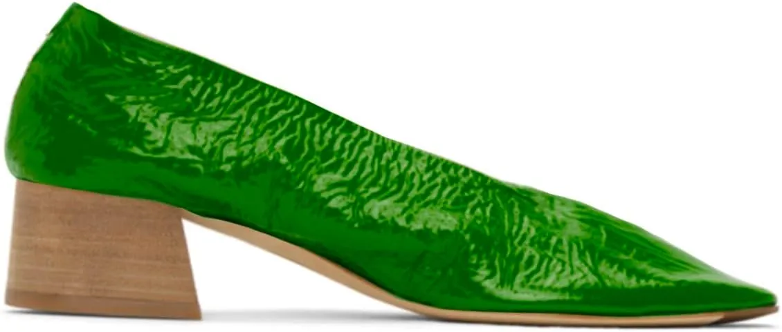 Women Square Toe Slip On Pumps Chunky Stacked Heel Dress Shoes Patent 2 inch Mid Block Heel Pump Shoes Closed Toe Fashion Chic Party Walking Drive Loafers Pumps Comfy Retro 4-11 M US