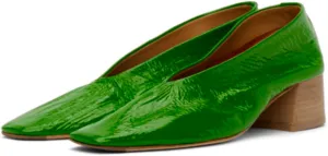 Women Square Toe Slip On Pumps Chunky Stacked Heel Dress Shoes Patent 2 inch Mid Block Heel Pump Shoes Closed Toe Fashion Chic Party Walking Drive Loafers Pumps Comfy Retro 4-11 M US