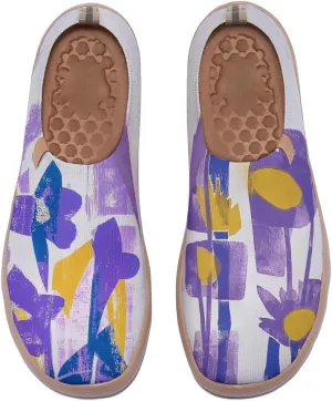 Women Vintage Floral Slip On Travel Shoes Ultra Lightweight Comfort Loafers Summer Breathable Walking Footwear