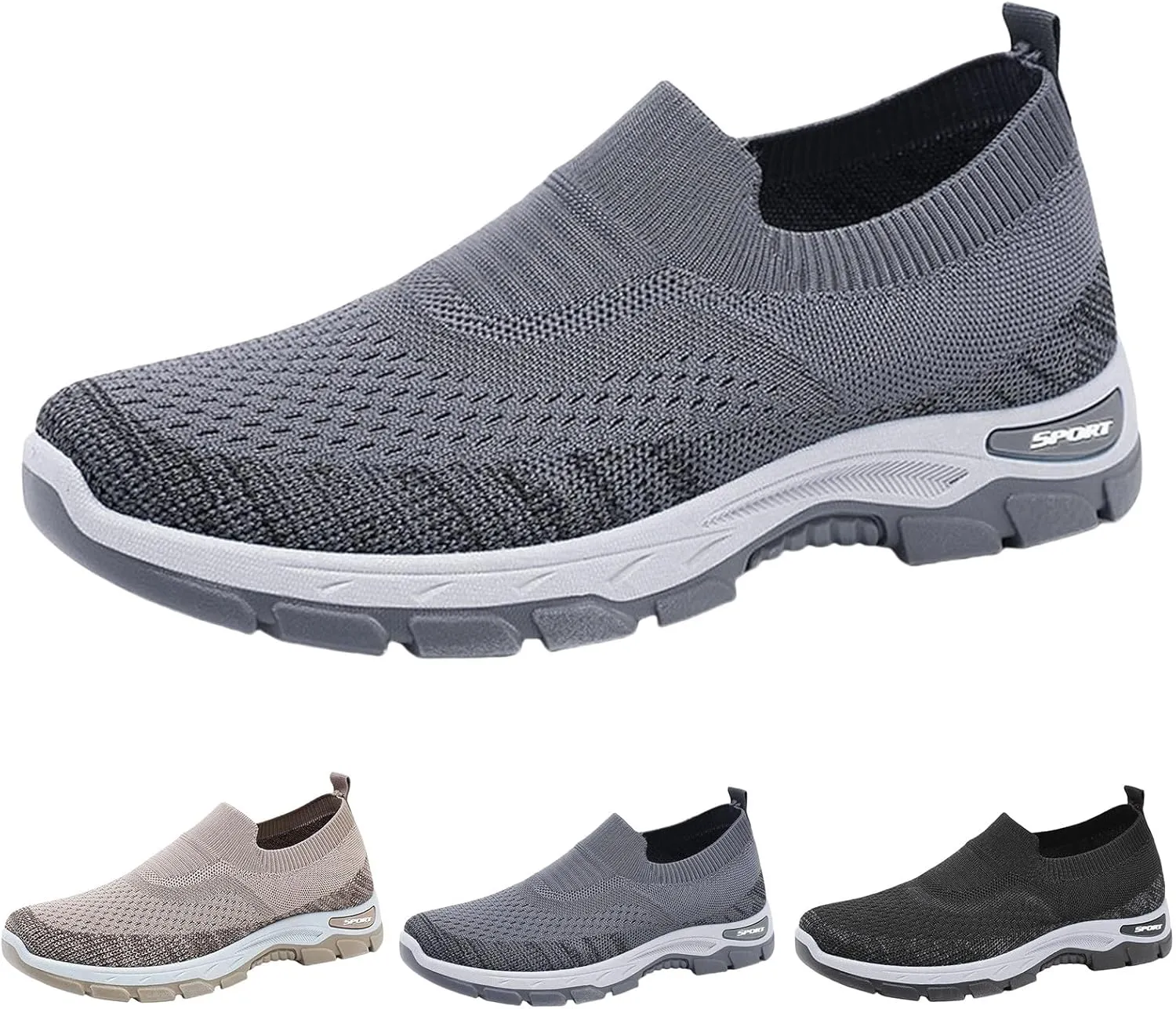 Women Walking Shoes Slip-On Breathable Mesh Sneaker Women's Comfortable Casual Ladies Cushion Athletic Running Shoes