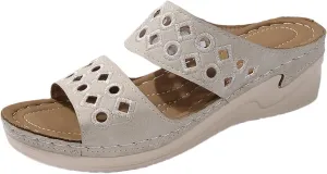 Women Wedge Sandals Comfortable Walking Casual Slip on Summer Shoes Womens Comfort Lightweight Platform Sandals