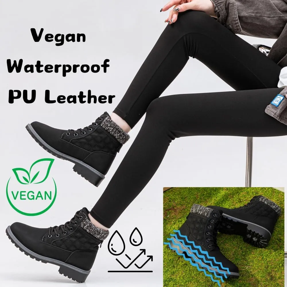 Women Work Hiking Boot - Hike Ankle Outdoor Non Slip Composite Construction Lightweight Waterproof Comfortable Black White