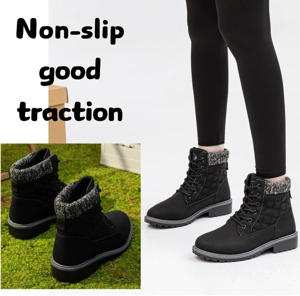 Women Work Hiking Boot - Hike Ankle Outdoor Non Slip Composite Construction Lightweight Waterproof Comfortable Black White