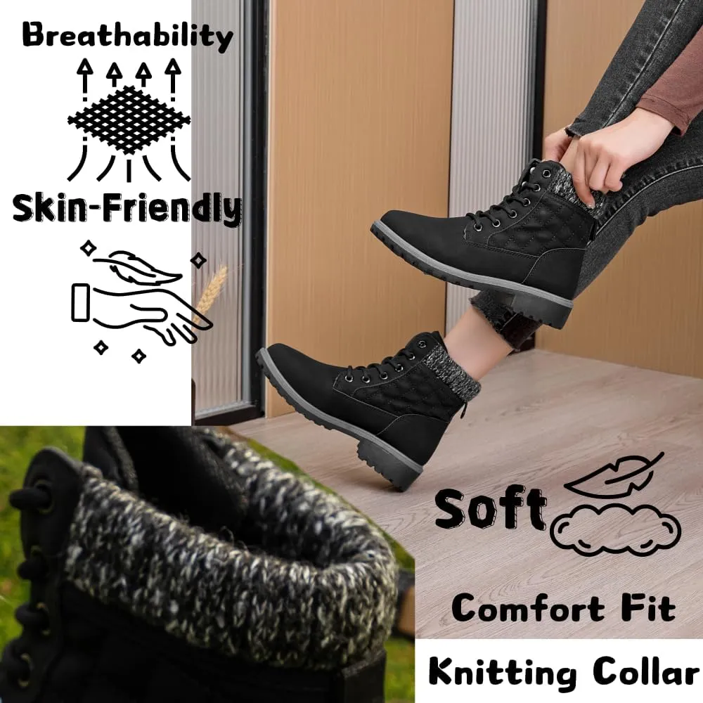 Women Work Hiking Boot - Hike Ankle Outdoor Non Slip Composite Construction Lightweight Waterproof Comfortable Black White