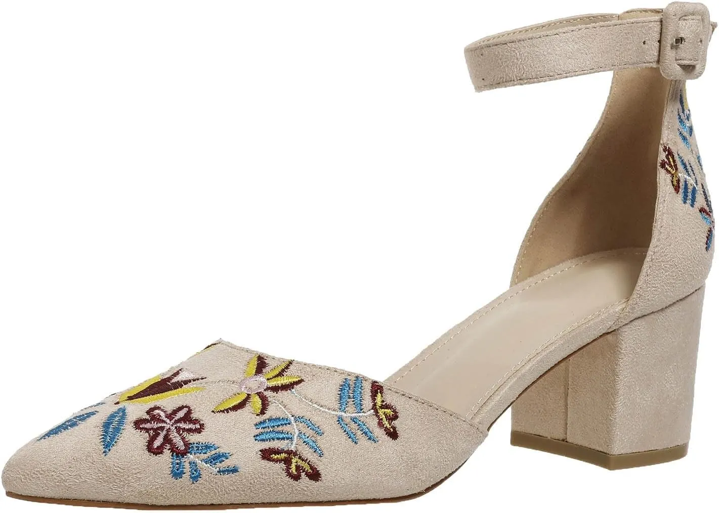 Women's Ankle Strap Pointed Toe Block Heels with Ankle Strap Ladies High Heels Women's Sandals Casual Heels