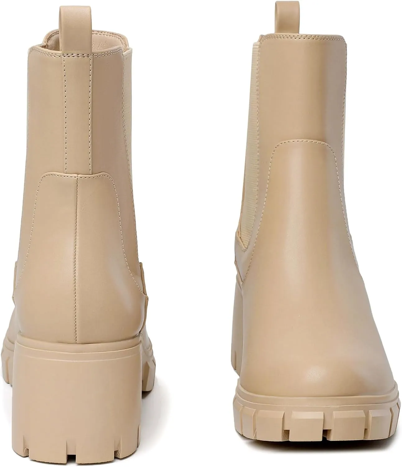 Women's Chelsea Boots Lug Sole Chunky Heel Slip on Ankle Booties