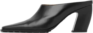 Womens Chunky Heeled Mules Closed Pointed Toe Clogs Backless Booties Slip on Mules Heels Pumps