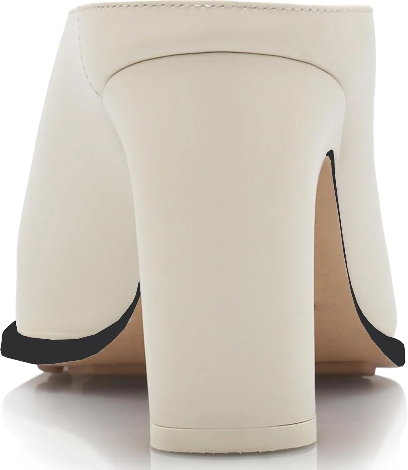 Womens Chunky Heeled Mules Closed Pointed Toe Clogs Backless Booties Slip on Mules Heels Pumps
