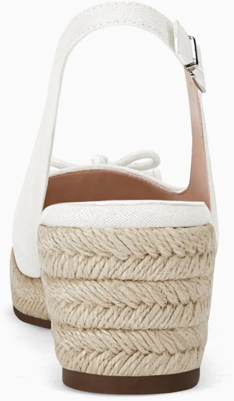 Womens Closed Toe Espadrilles Wedges Shoes Platform Slingback Mid Low Heel Canvas Bow Dress Sandals