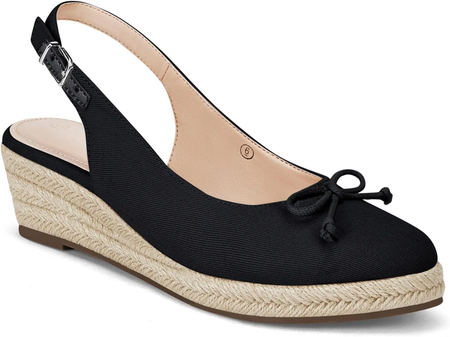 Womens Closed Toe Espadrilles Wedges Shoes Platform Slingback Mid Low Heel Canvas Bow Dress Sandals
