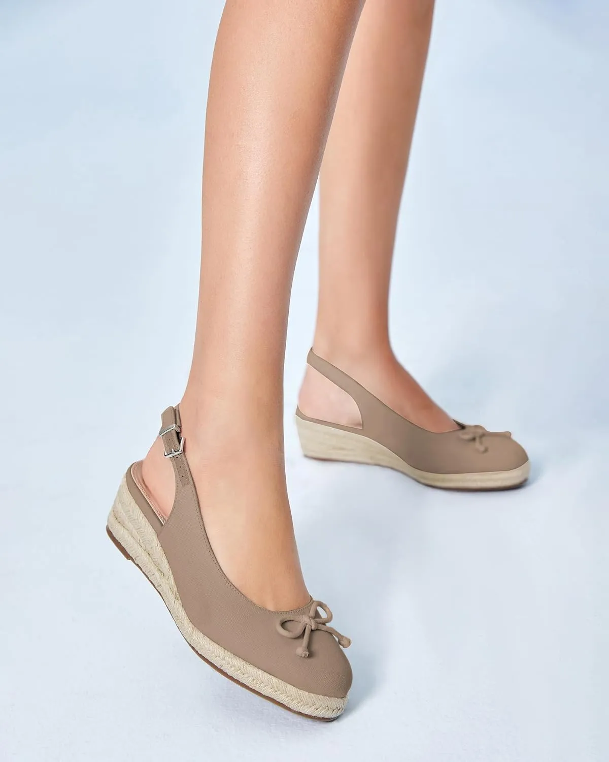Womens Closed Toe Espadrilles Wedges Shoes Platform Slingback Mid Low Heel Canvas Bow Dress Sandals