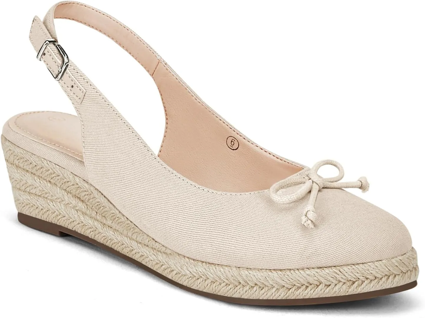 Womens Closed Toe Espadrilles Wedges Shoes Platform Slingback Mid Low Heel Canvas Bow Dress Sandals