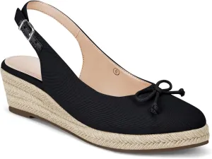 Womens Closed Toe Espadrilles Wedges Shoes Platform Slingback Mid Low Heel Canvas Bow Dress Sandals