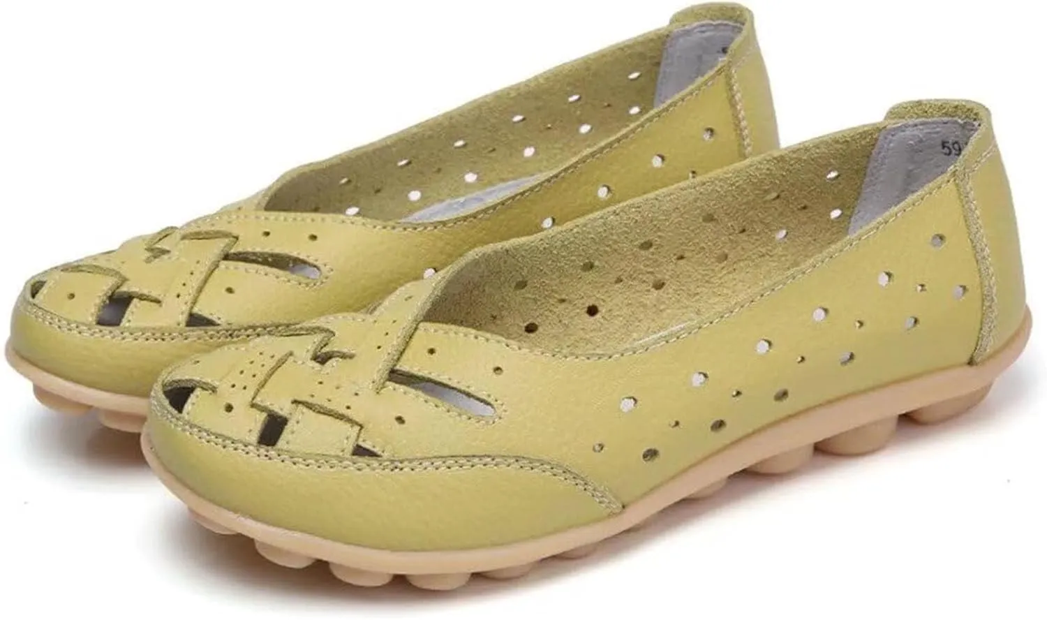 Women's Cowhide Leather Shoes Retro Closed Toe Flat Sandals Casual Comfort Slip On Shoe Fashion Genuine Sandal Wide Box Loafers Shoes Driving Moccasins Dressy Walking Sandals