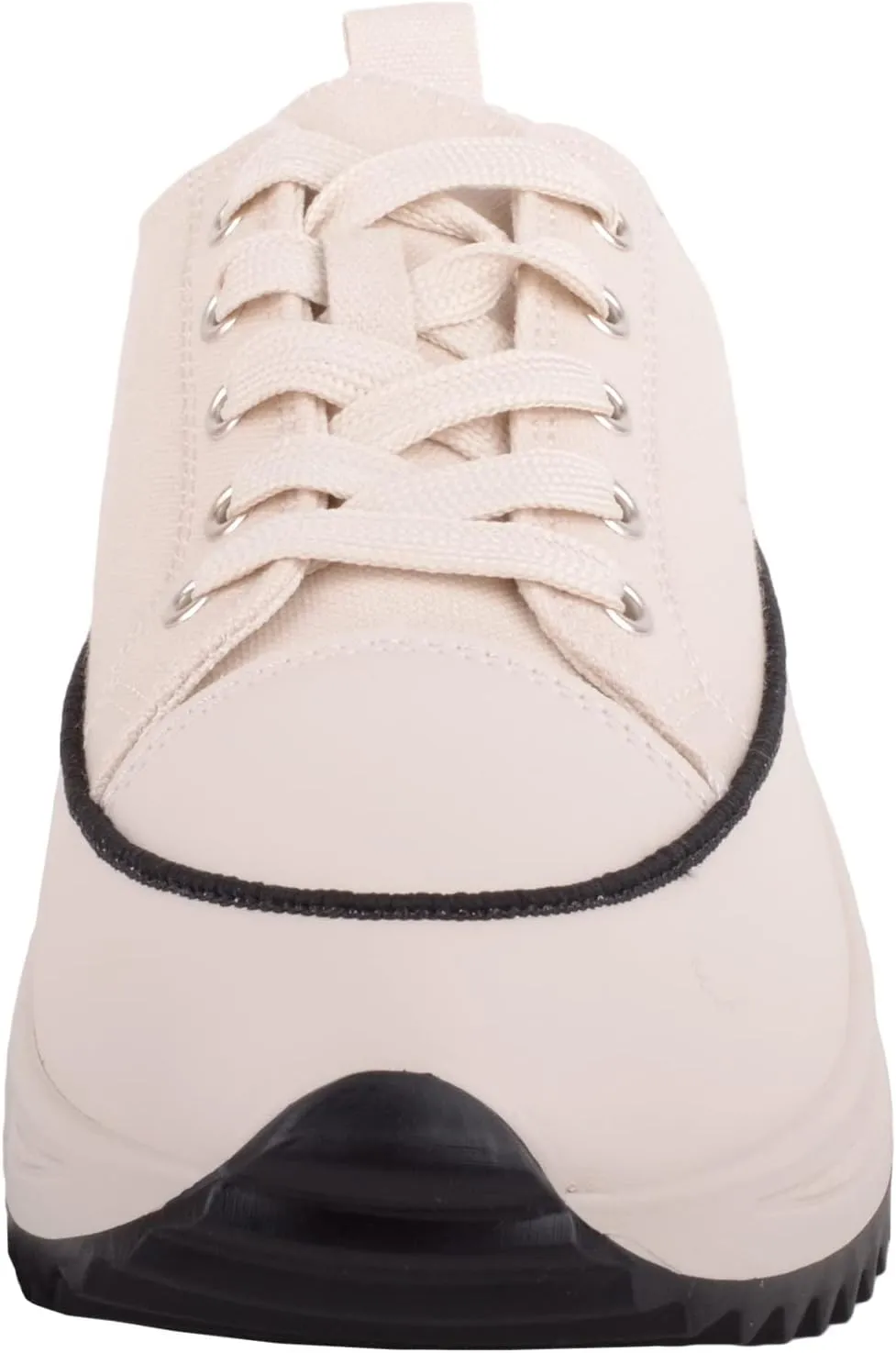Womens Easy Lace Up Low Top Canvas Chunky Sole Trainers Sneakers
