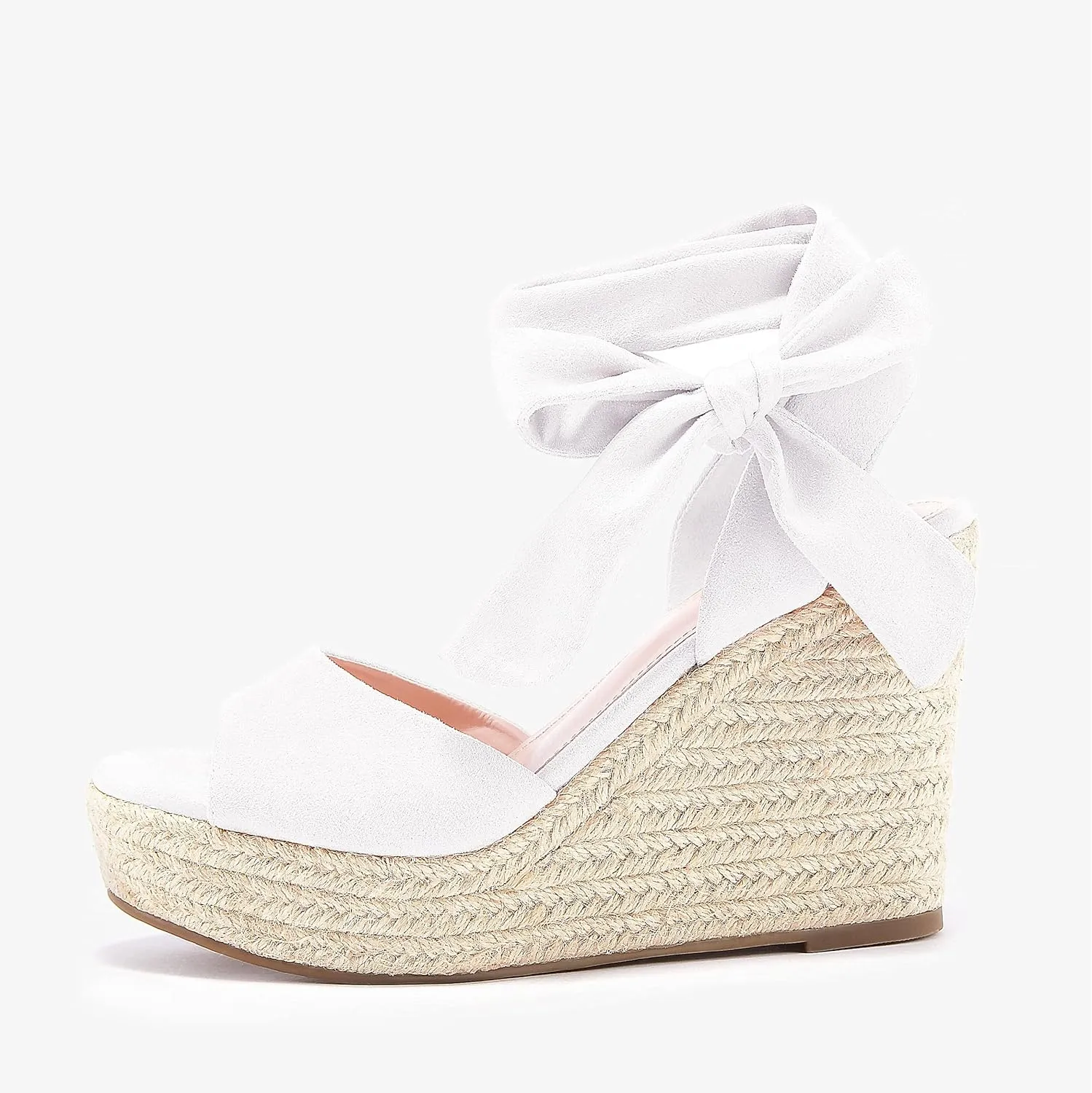 Womens Espadrilles Wedges Sandals Heels Open Toe Tie Lace Up Platform Ankle Strap Summer Dress Shoes