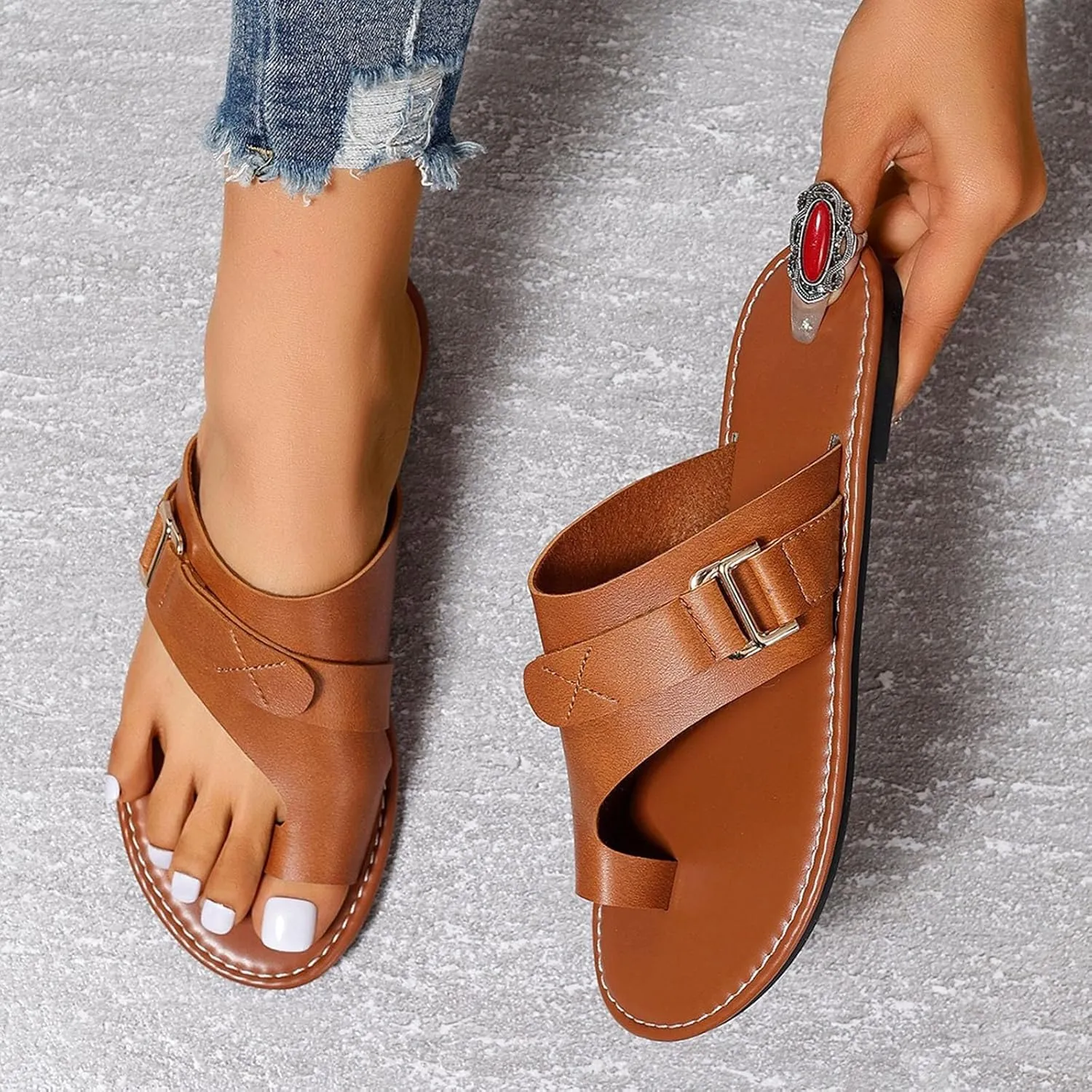 Women's Flat Non Slip Sandals Cool Slippers Female Soft Soled Non Slip Breathable Casual Womens Wedges Espadrille