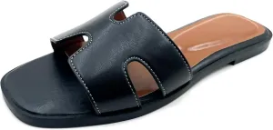Women's Flat Sandals.Flat Sandals with Unique Design, PU Leather Handcrafted Slippers,Versatile for Vacation, Home, Casual Wear, Gift