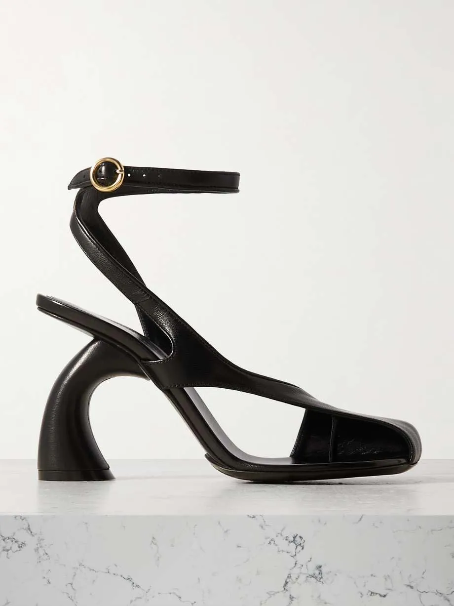 Women's Flip-flop High Heel Sandals Ankle Strap Block Heel Sandals Square Toe Cutout Leather Dress Shoes Adjustable Buckle Strappy Pumps for Party