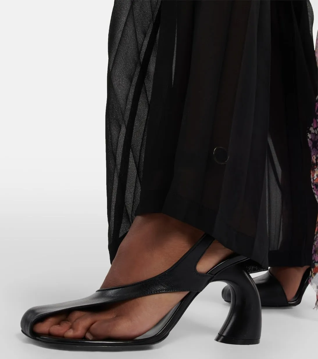 Women's Flip-flop High Heel Sandals Ankle Strap Block Heel Sandals Square Toe Cutout Leather Dress Shoes Adjustable Buckle Strappy Pumps for Party