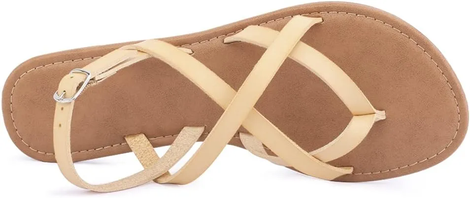 Women's Gladiator Flat Sandals Fisherman Strappy Sandals Ankle Strap Sandals