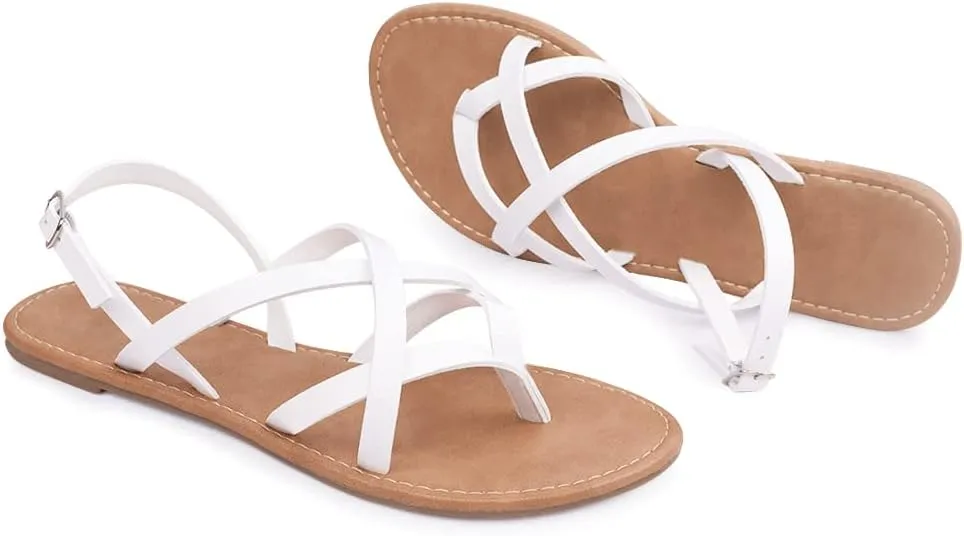 Women's Gladiator Flat Sandals Fisherman Strappy Sandals Ankle Strap Sandals