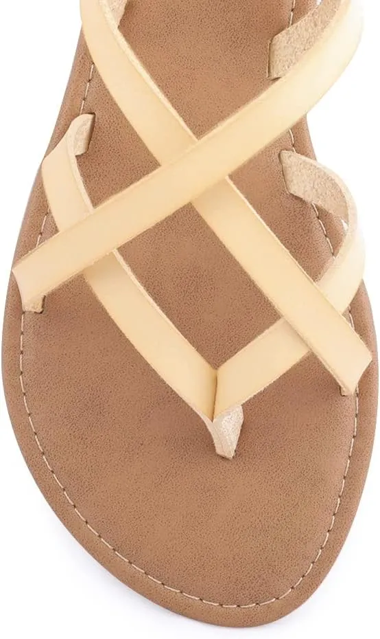 Women's Gladiator Flat Sandals Fisherman Strappy Sandals Ankle Strap Sandals