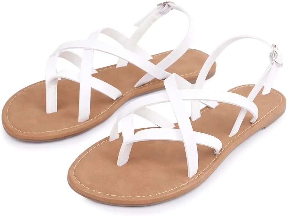 Women's Gladiator Flat Sandals Fisherman Strappy Sandals Ankle Strap Sandals