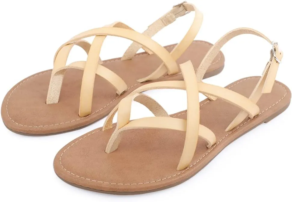 Women's Gladiator Flat Sandals Fisherman Strappy Sandals Ankle Strap Sandals