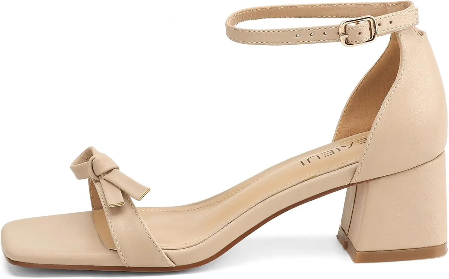 Women's Heeled Sandals Strappy Low Block Heels Chunky for Women Comfortable Ankle Strap Open Toe Party Wedding Dress Shoes for Women Dressy