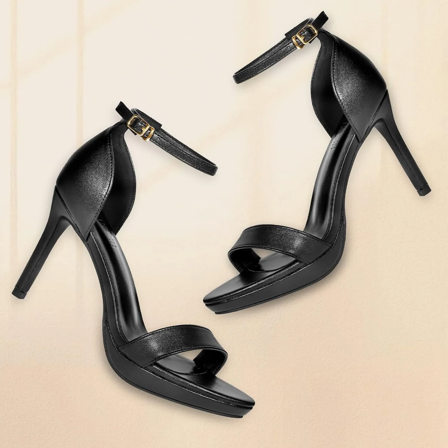Women's High Heels Flower Ankle Strap Stilettos Round Open Toe Dressy Sexy Sandals