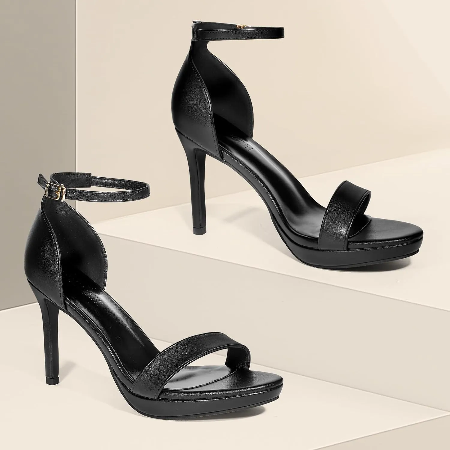 Women's High Heels Flower Ankle Strap Stilettos Round Open Toe Dressy Sexy Sandals