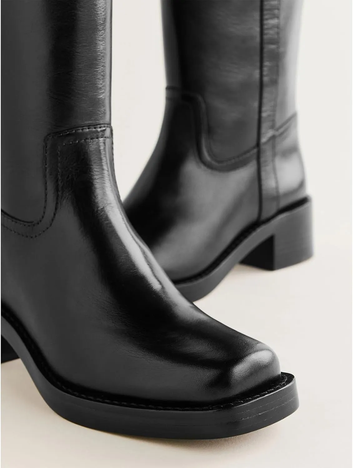Women's Knee High Boots Chunky Heel Square Toe Riding Boots Pull On Heeled Boots Dress Tall Boots