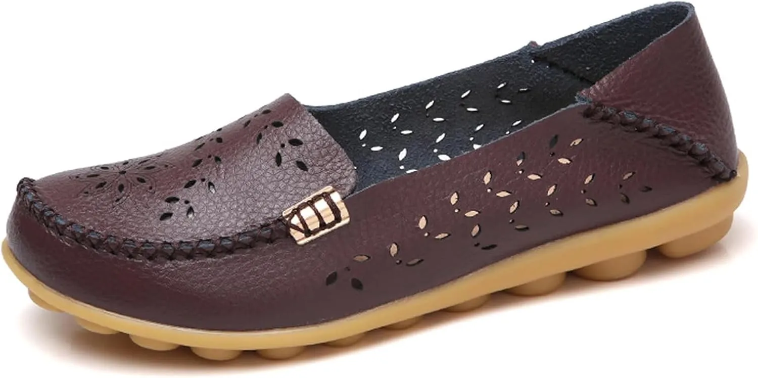 Womens Loafers Comfortable Dressy Closed Toe Sandals Wide Width Flats Slip On Moccasins Casual Driving Shoes Summer Comfort Walking Shoes Breathable Work Dressy Shoe Trending Sandals for Women