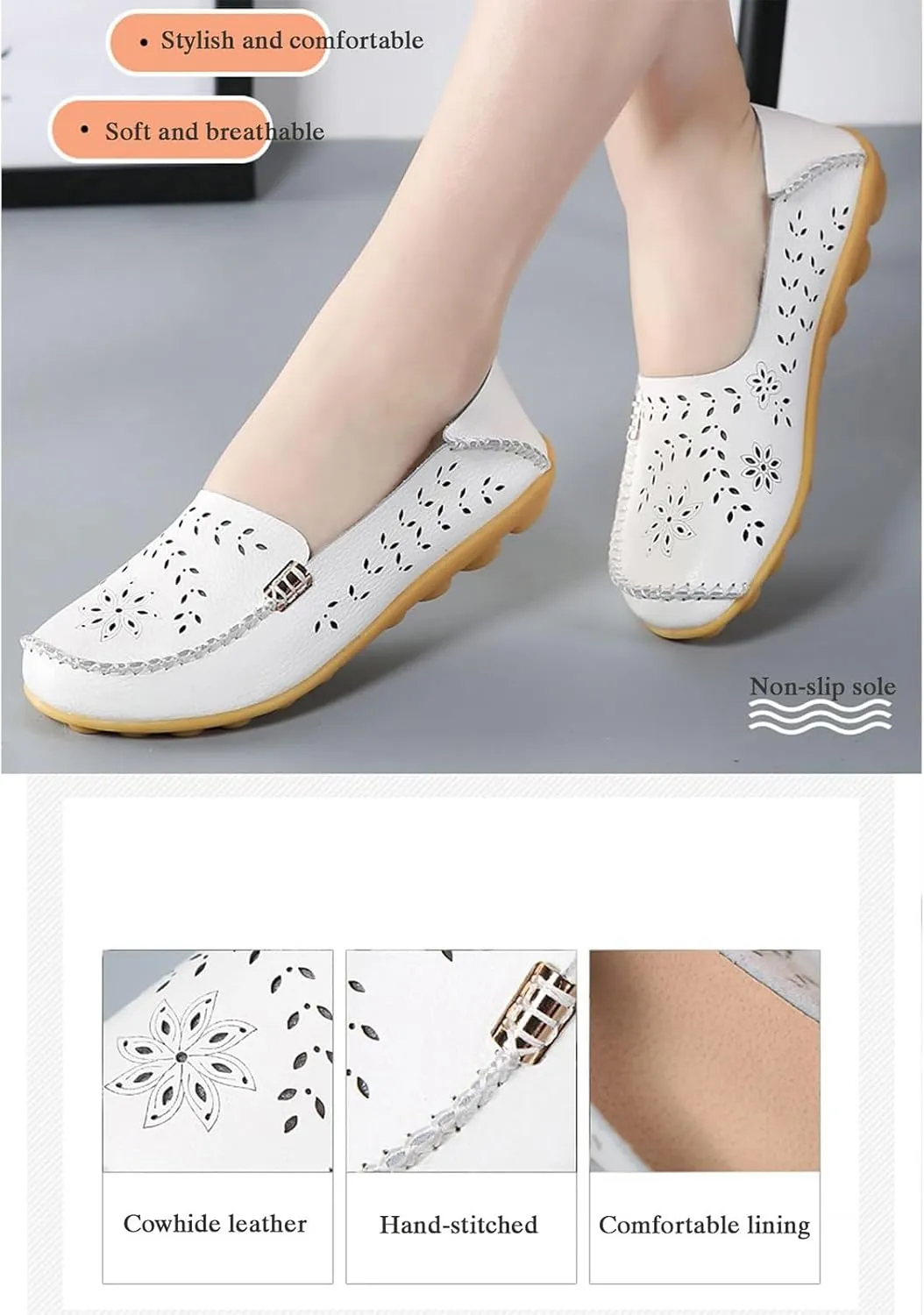 Womens Loafers Comfortable Dressy Closed Toe Sandals Wide Width Flats Slip On Moccasins Casual Driving Shoes Summer Comfort Walking Shoes Breathable Work Dressy Shoe Trending Sandals for Women