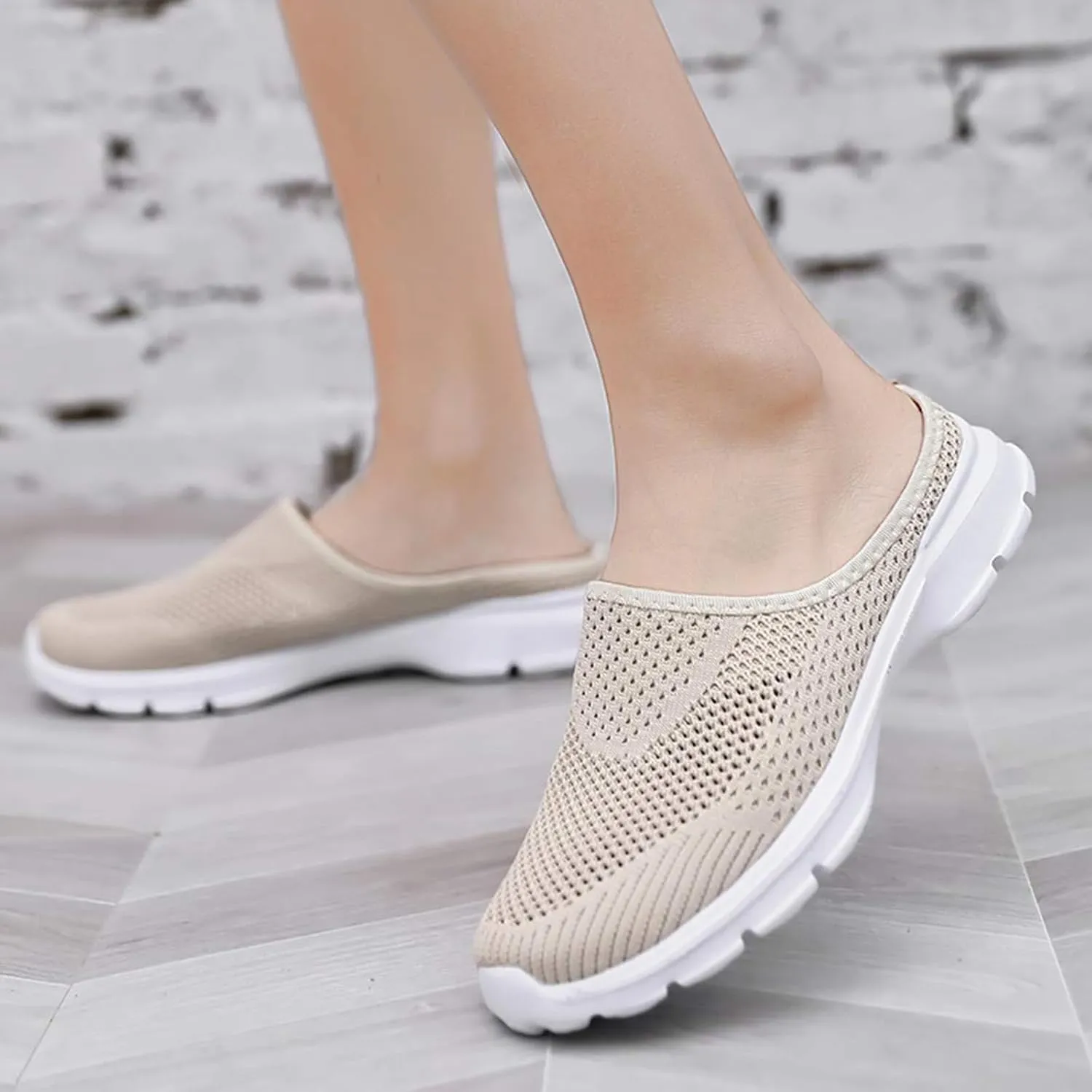 Women's Mules & Clogs Breathable Mesh Slippers 2025 Backless Walking Sneakers Comfortable Closed Toe Slides Non-Slip Hiking Shoes