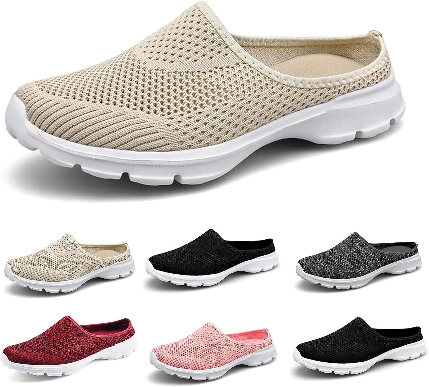 Women's Mules & Clogs Breathable Mesh Slippers 2025 Backless Walking Sneakers Comfortable Closed Toe Slides Non-Slip Hiking Shoes