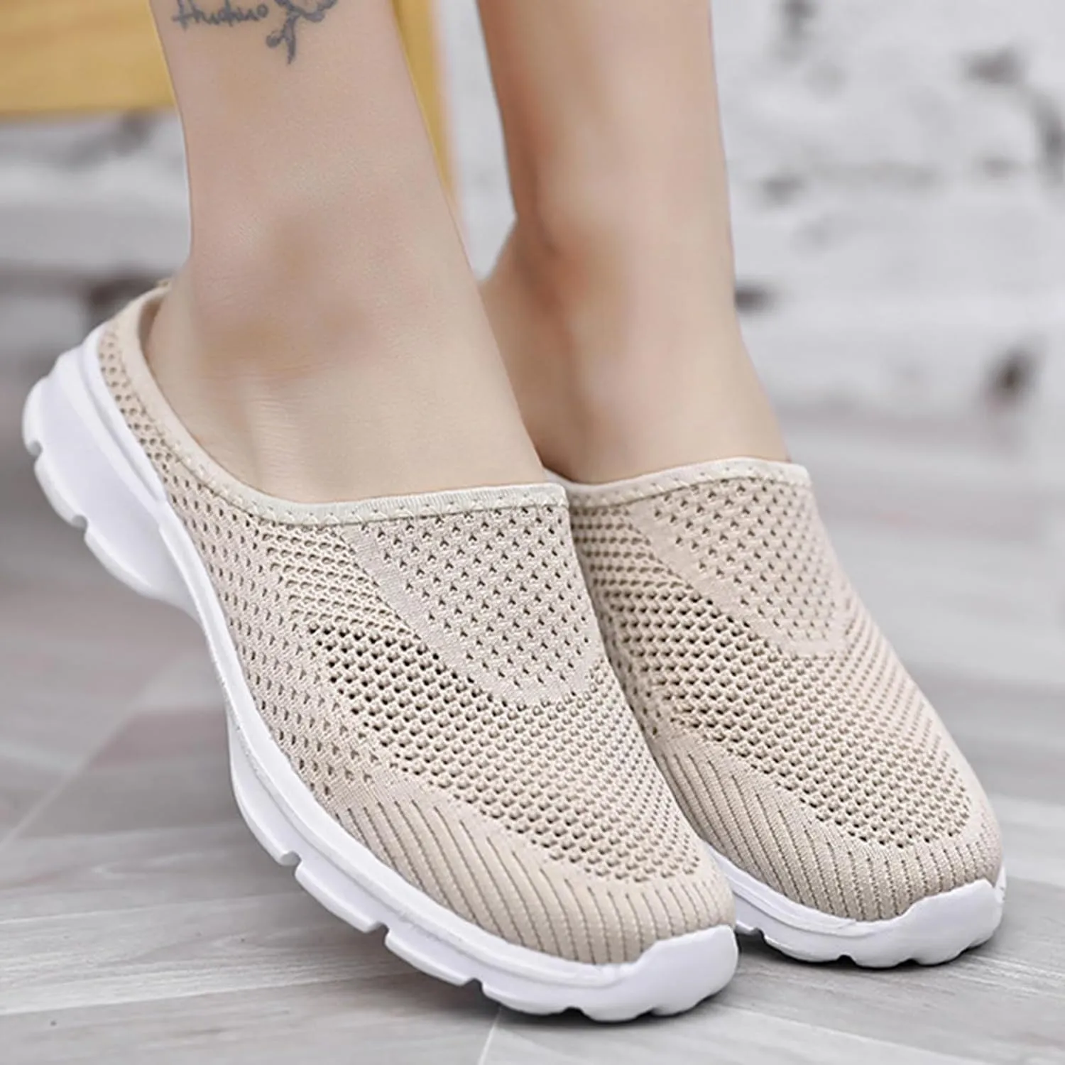 Women's Mules & Clogs Breathable Mesh Slippers 2025 Backless Walking Sneakers Comfortable Closed Toe Slides Non-Slip Hiking Shoes