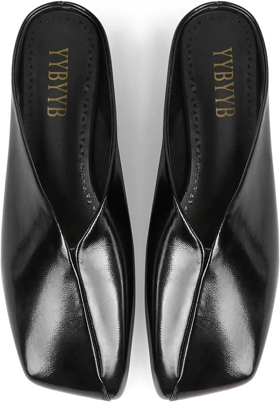 Women's Mules Flats Closed Square Toe Slip On Backless Fashion Casual Dress Shoes